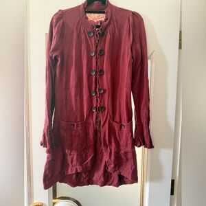 Elegant Maroon Button-Up Cardigan